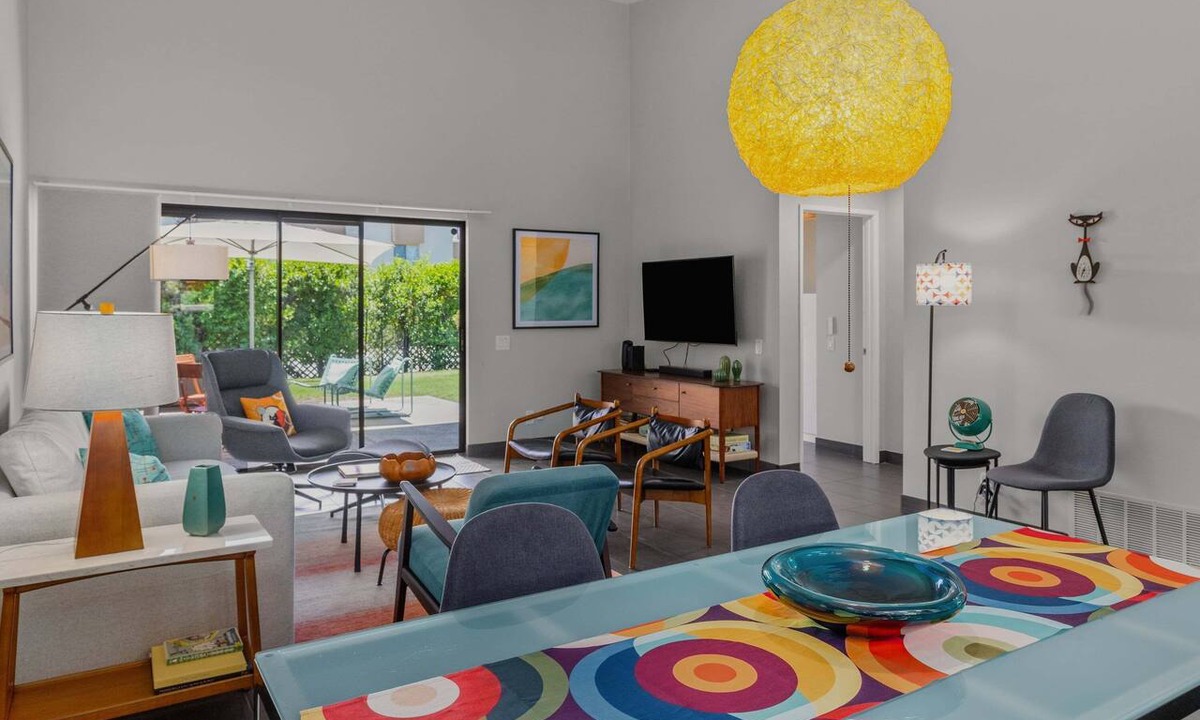 The Rose Garden Condo | Calm Waters Palm Springs | Mid-Century Modern 2BR | Access to Pool, Tennis, & Pickleball