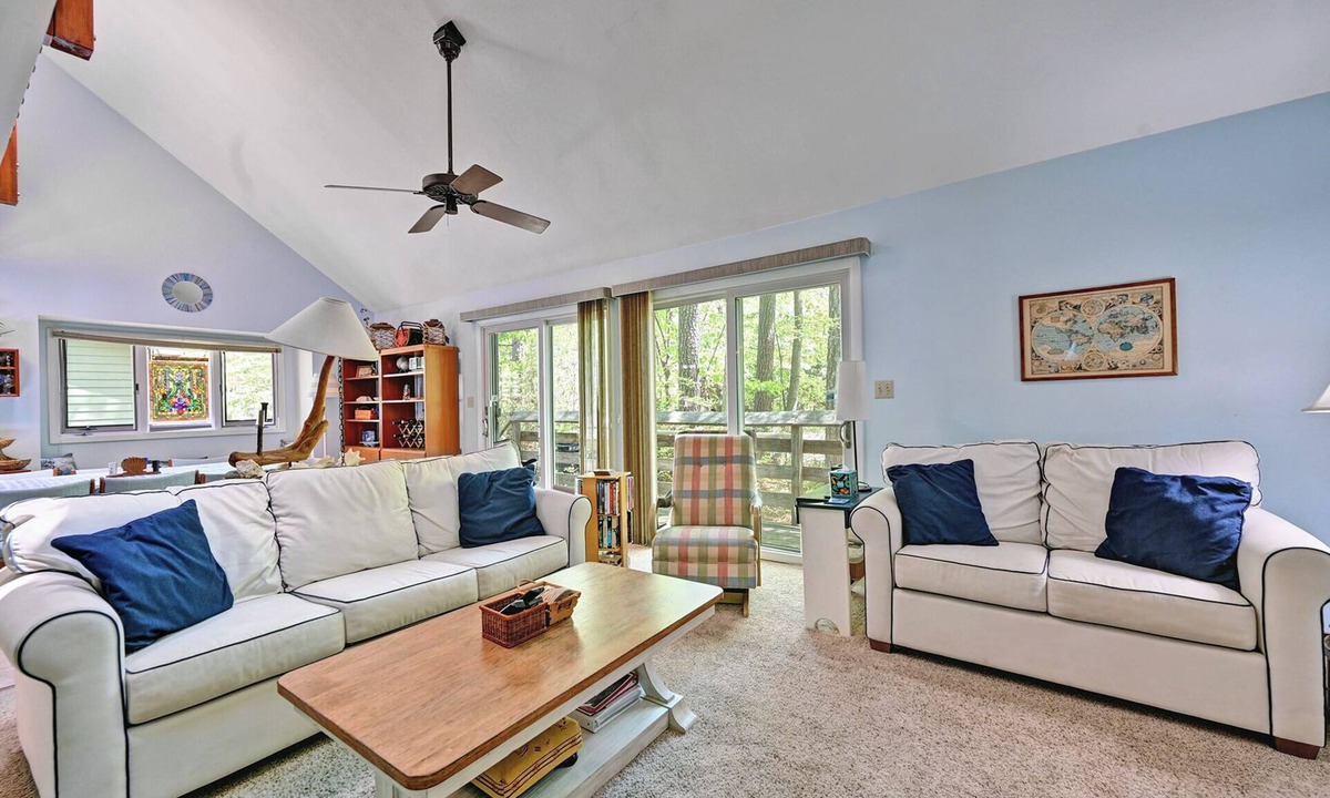 Bethany Beach Cottage | Cozy 3 bedroom 2 bath beach house with private setting! Pool, Trolley, Wifi, Beach Town!