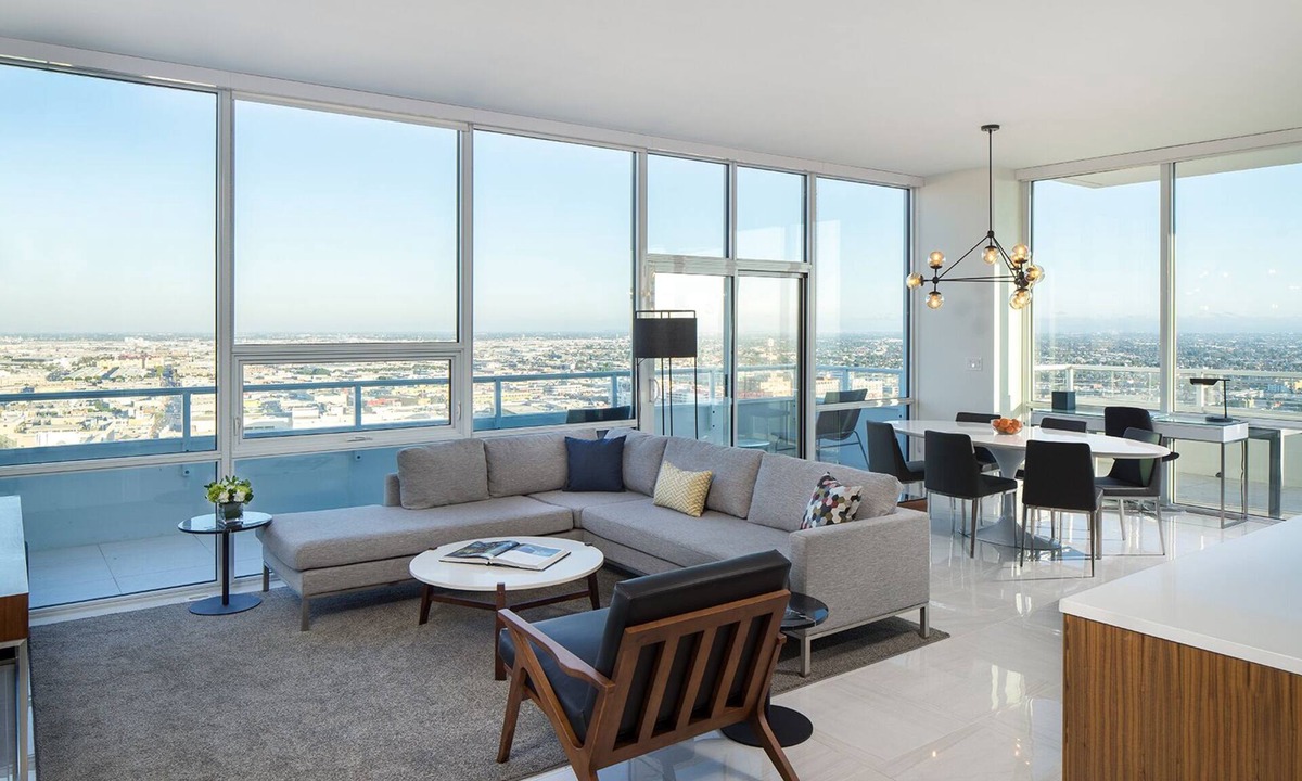 Downtown Los Angeles Apartment | Enjoy city views from our three bedroom suite, private balcony & 2 deluxe baths