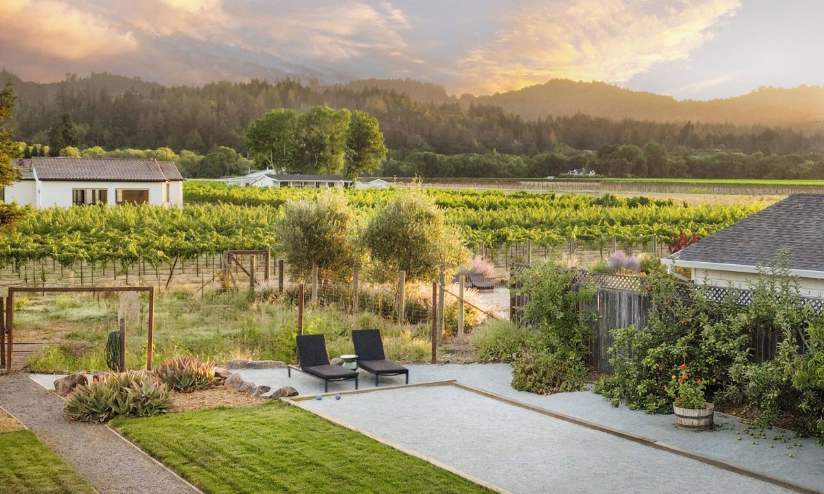 Healdsburg House | Healdsburg Wine Country Retreat | Hot Tub, Bocce, Vineyard Views