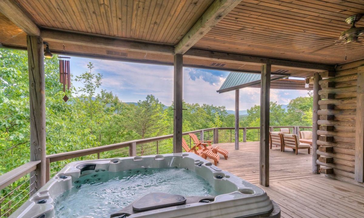 Mill Spring House | Serene Mountain Views: Pet-Friendly Retreat with Hot Tub
