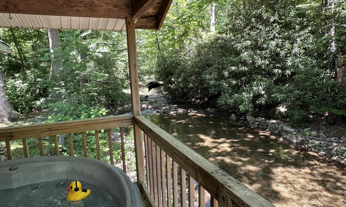 Candler Cottage | "Stoney Fork Creekside Cottage: Relax by the Creek with Hot Tub Bliss"