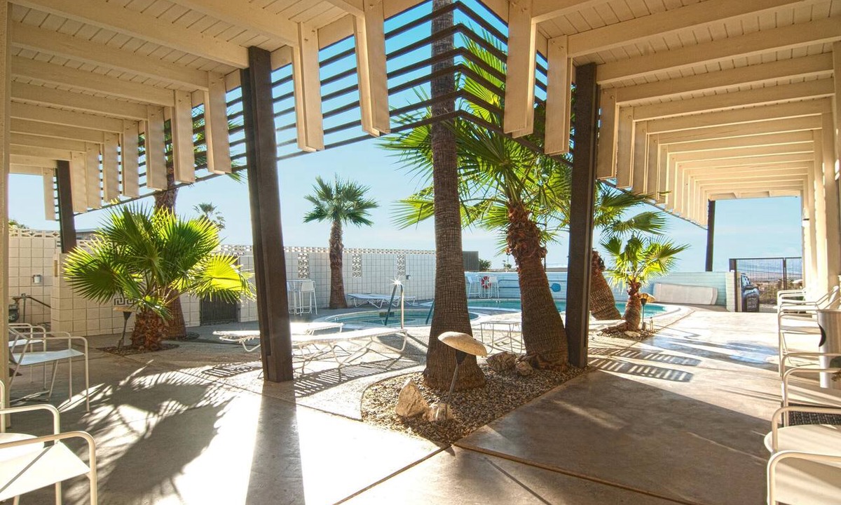 Desert Hot Springs Apartment | The Getaway 2BR #6: Pool, Mountain View, Kids/Pets welcome
