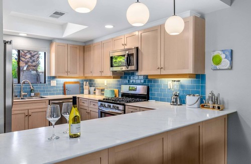 The Rose Garden Condo | Calm Waters Palm Springs | Mid-Century Modern 2BR | Access to Pool, Tennis, & Pickleball