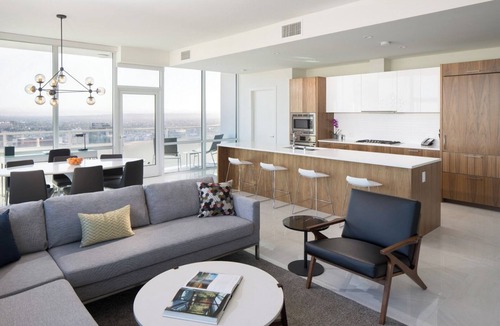 Downtown Los Angeles Apartment | Enjoy panoramic views from our corner 3 bdr/3 baths w/private balcony