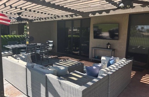 Bermuda Dunes Condo | Modern Fairway Retreat with Pool access in Bermuda Dunes Country Club.