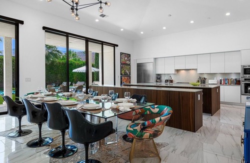 Palm Springs House | Modern Villa In Guard-Gated Community, Solar, Lap Pool, Spa, Casita, Pizza Oven