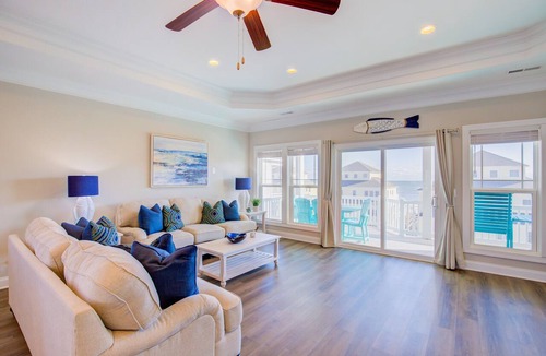 North Topsail Beach House | Multi-level duplex with beautiful ocean and Intracoastal views, elevator & pool