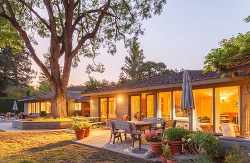 Leland Manor House | North Palo Alto home with pool near Stanford Univ.