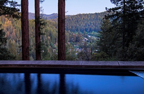 Guerneville House | Palazzo Marzino luxury in the Redwood tree tops RR Valley Views + Pool & Hot Tub