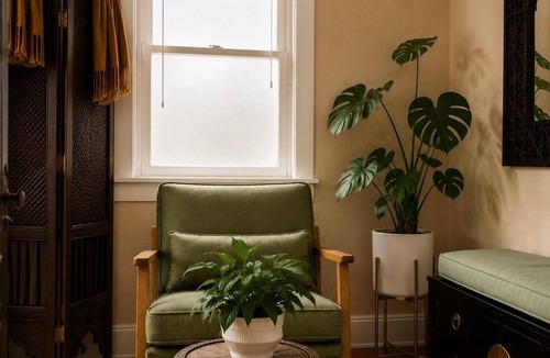 Oakland Apartment | Silk Meets Sakura · Private Suite + Shoji Bath