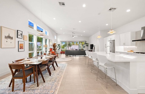 Indian Wells House | Spacious Indian Wells Oasis w/Pool Views, Firepit Patio, Mtn Views & Open Living Design