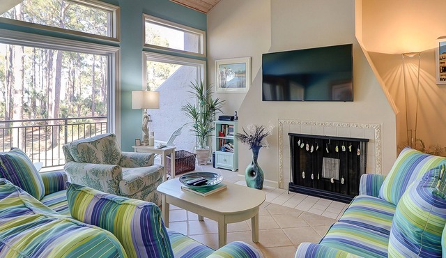 Condo steps away from beach with pool & view of Calibogue Sound in Hilton Head