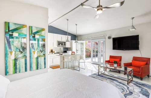 Magnesia Falls Cove Apartment | Golf, Shop & Hike: Sleek Rancho Mirage Studio
